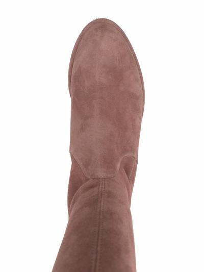 Stuart Weitzman Thigh-high Fitted Boots In Brown