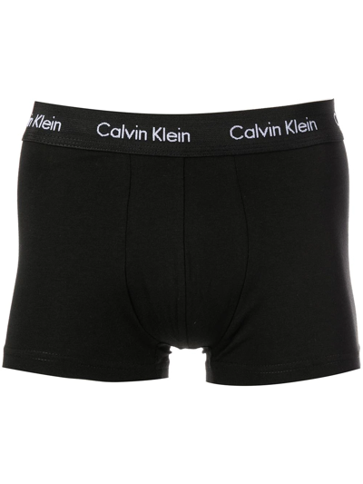 Calvin Klein Underwear 3-pack Stretch Cotton Low-rise Trunks In Black