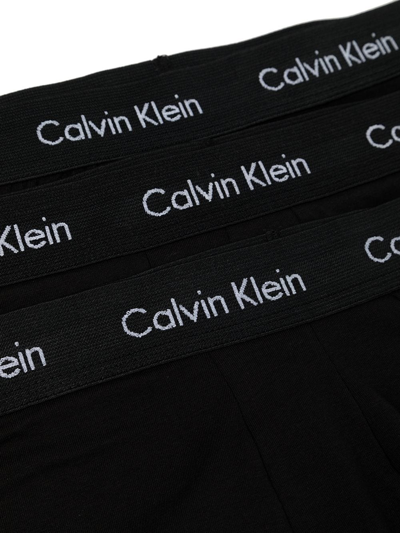 Calvin Klein Underwear 3-pack Stretch Cotton Low-rise Trunks In Black