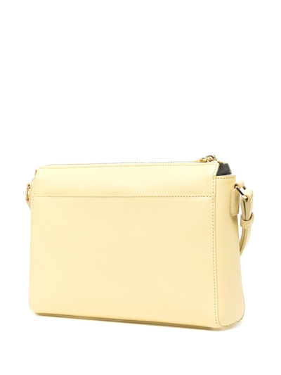 Shop Agnès B. Zip-up Leather Satchel Bag In Yellow