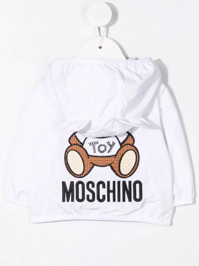 Shop Moschino Toy-bear Print Hoodie In White