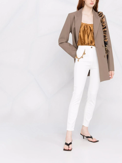 Elisabetta Franchi Charm Detail Skinny Jeans In White