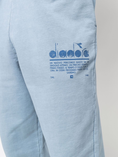 Shop Diadora Logo-print Track Pants In Blue
