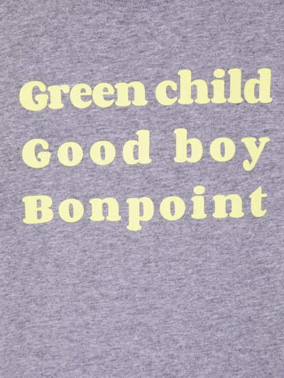 Bonpoint Teen Slogan-print Short-sleeve T-shirt In Grey
