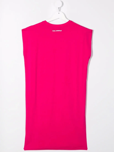 Shop Karl Lagerfeld Choupette-print Tank Dress In Pink
