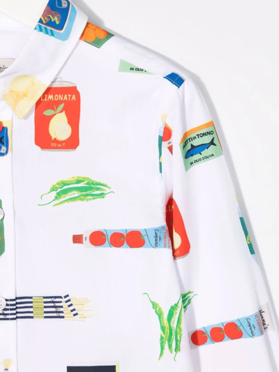 Shop Paul Smith Junior Graphic-print Long-sleeve Shirt In White