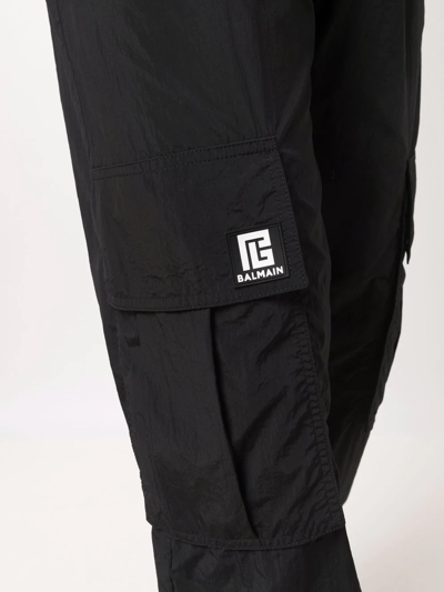 Shop Balmain Logo-patch Track Pants In Black