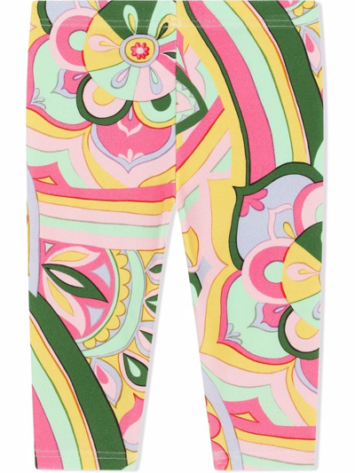 Dolce & Gabbana All-over Floral Leggings In Blue