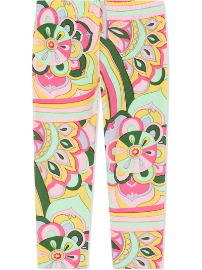 Dolce & Gabbana All-over Floral Leggings In Blue