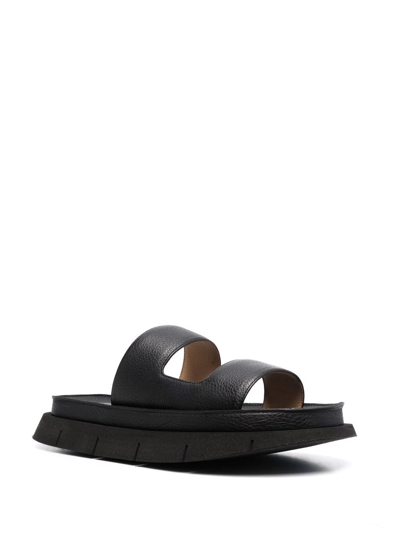 Shop Marsèll Platform Leather Sandals In Black