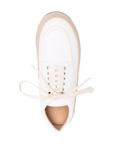 Shop Marsèll Cassapana Leather Derby Shoes In White