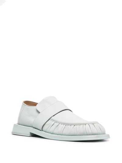 Shop Marsèll Estiva Ruched Leather Loafers In Blue