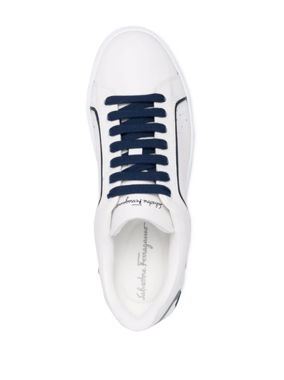 Shop Ferragamo Manhattan Low-top Sneakers In White