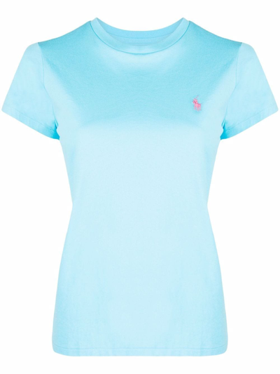 Shop Polo Ralph Lauren Logo-embroidered T-shirt In Blue