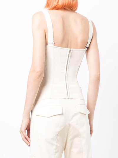 Shop Dion Lee Laced Utility Corset In White