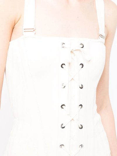 Shop Dion Lee Laced Utility Corset In White