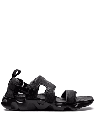 Shop Nike Owaysis "triple Black" Sandals