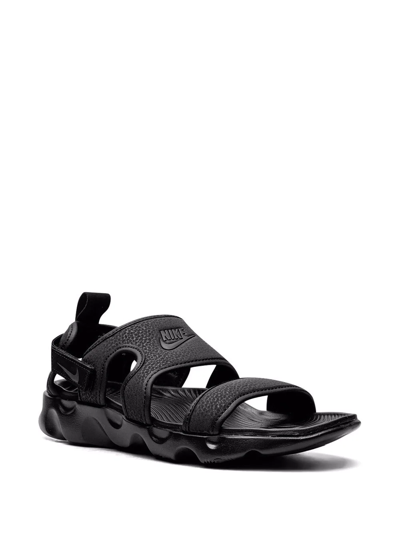 Shop Nike Owaysis "triple Black" Sandals