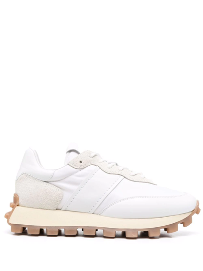 Shop Tod's Panelled Low-top Sneakers In White