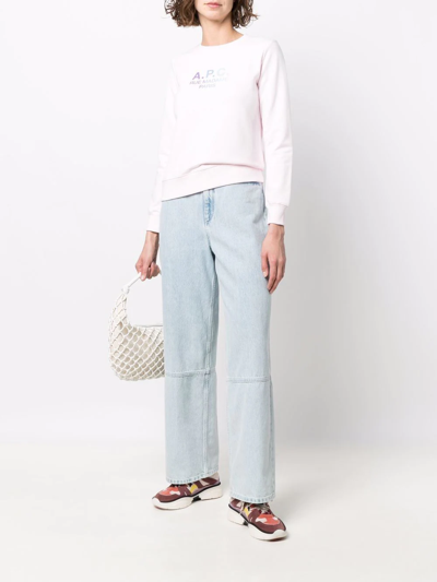 Shop Apc Rue Madame Paris Cotton Sweatshirt In Pink