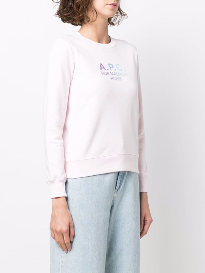 Shop Apc Rue Madame Paris Cotton Sweatshirt In Pink