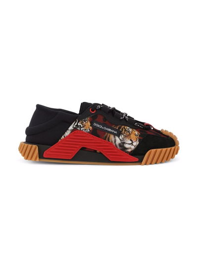 Shop Dolce & Gabbana Ns1 Tiger-print Sneakers In Black