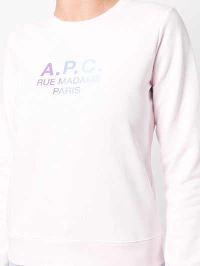 Apc Rue Madame Paris Cotton Sweatshirt In Pink