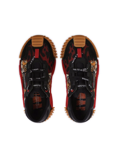 Shop Dolce & Gabbana Ns1 Tiger-print Sneakers In Black