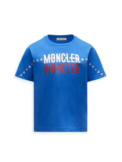 Shop Moncler Little Boy's & Boy's Star Logo T-shirt In Blue