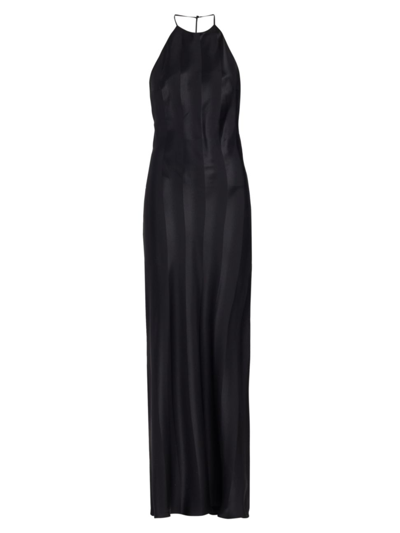 Shop Adriana Iglesias Women's Lea Silk Halterneck Dress In Black Geometric
