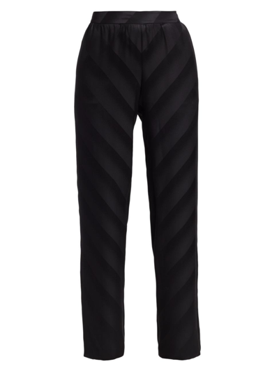 Shop Adriana Iglesias Women's Nim Silk Jacquard Stripe Pants In Black