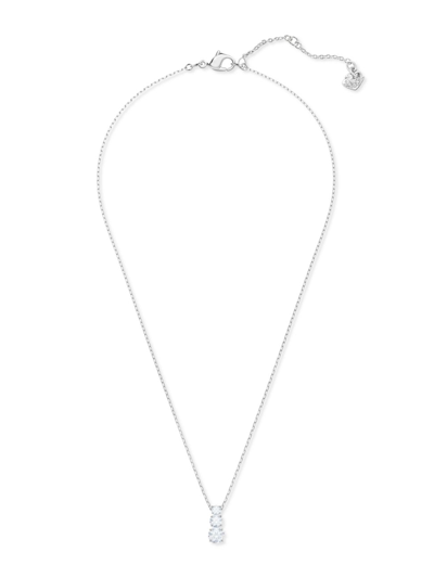 Shop Swarovski Women's Attract Rhodium-plated  Crystal Trilogy Pendant Necklace In Neutral