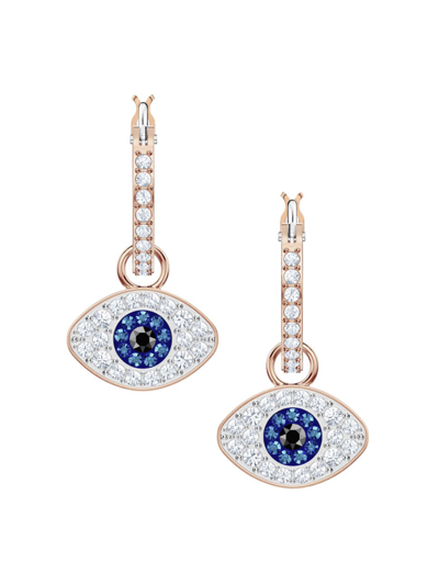 Shop Swarovski Women's Symbolic Rose Goldplated Crystal Evil Eye Charm Earrings