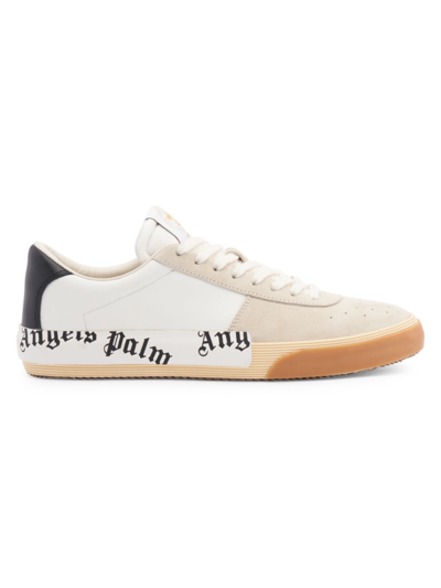 Shop Palm Angels New Vulcanized Sneakers In White Brown