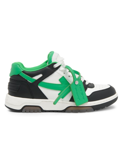 Off-White Out Of Office Men's White And Dark Green Sneakers New
