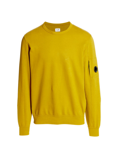 Shop C.p. Company Men's Light Fleece Crewneck Sweatshirt In Nugget Gold