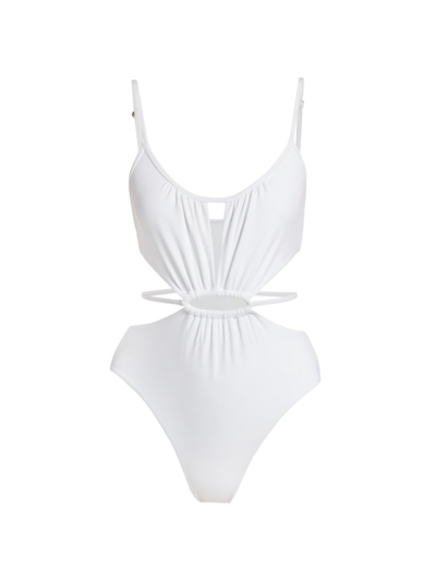 Shop Jonathan Simkhai Women's Genesis Cut Out One-piece Swimsui In White
