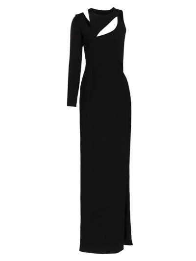 Shop Monot Women's One-sleeve Cut-out Gown In Black