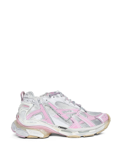 Shop Balenciaga Low-top Runner White And Pink