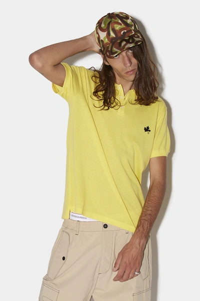 Shop Dsquared2 Men Polo Shirt In Yellow