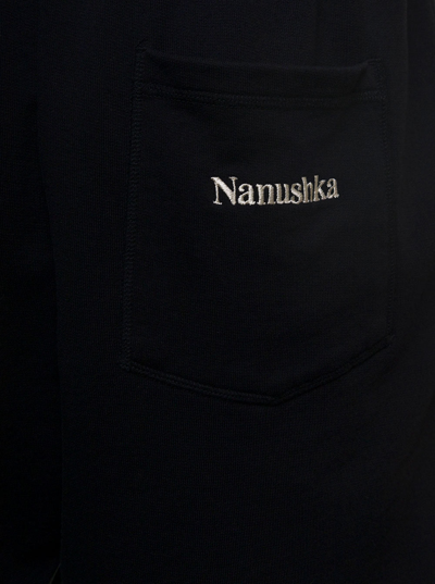 Shop Nanushka Black Organic Cotton Bermuda Shorts With Logo