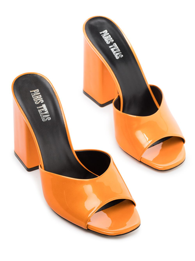 Shop Paris Texas Anja 100mm Leather Mules In Orange