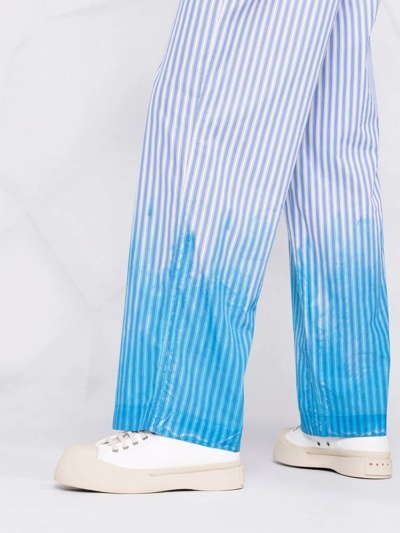 Shop Marni Gradient-effect Trousers In Blue