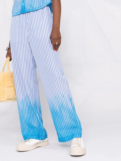 Shop Marni Gradient-effect Trousers In Blue