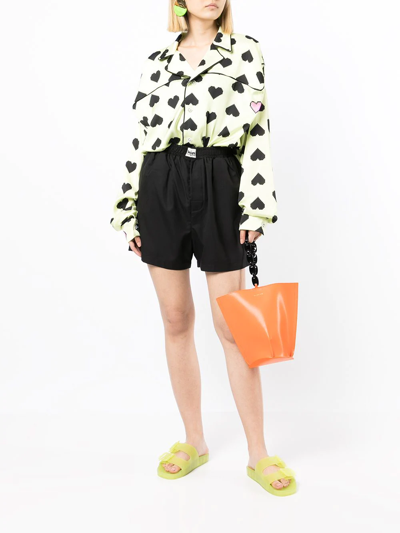 Natasha Zinko Pixel-heart Print Shirt In Green