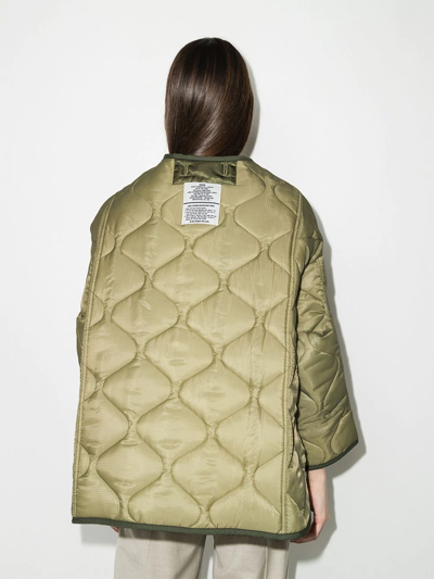 The Frankie Shop Teddy Oversized Quilted-shell Jacket In Green