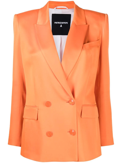 Shop Patrizia Pepe Structured Shoulder Blazer In Orange