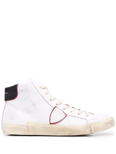 Shop Philippe Model Paris Logo-patch High-top Sneakers In White