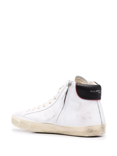 Shop Philippe Model Paris Logo-patch High-top Sneakers In White