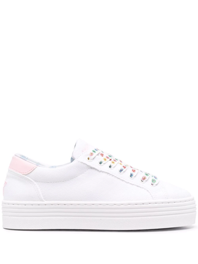 Shop Chiara Ferragni Eyestar Motif Platform Sneakers In White